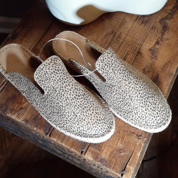 Leopard Print Mules Espadrilles Casual Shoes - Picture 2 of 4